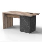 Modern Furniture LOGAN 180cm Executive Desk Reversible - Warm Oak & Black