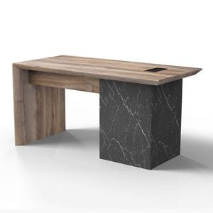 Modern Furniture LOGAN 180cm Executive Desk Reversible - Warm Oak & Black