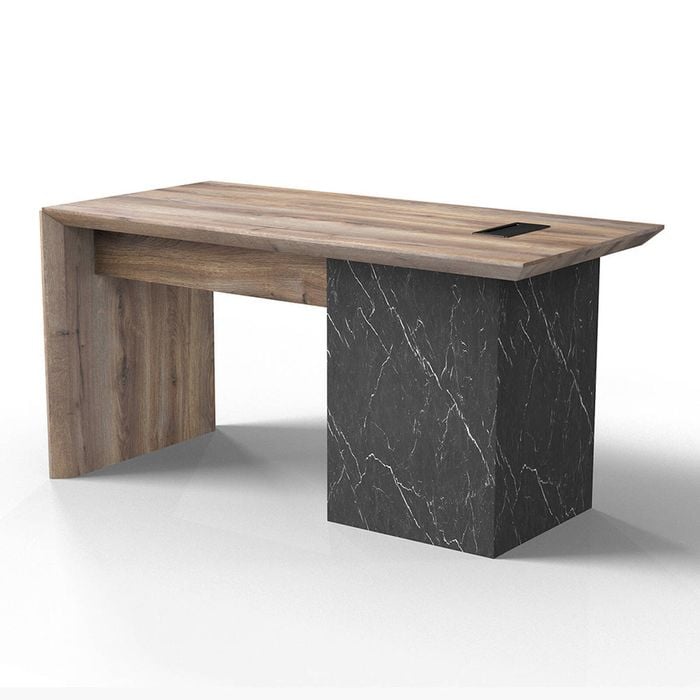 Modern Furniture LOGAN 180cm Executive Desk Reversible - Warm Oak & Black