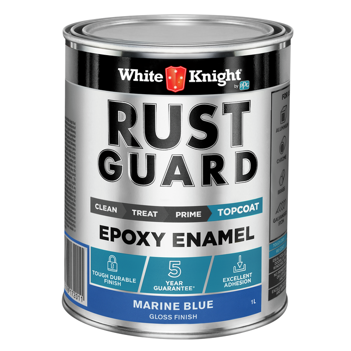 White Knight Rust Guard 1L Marine Blue Gloss Epoxy Enamel Paint