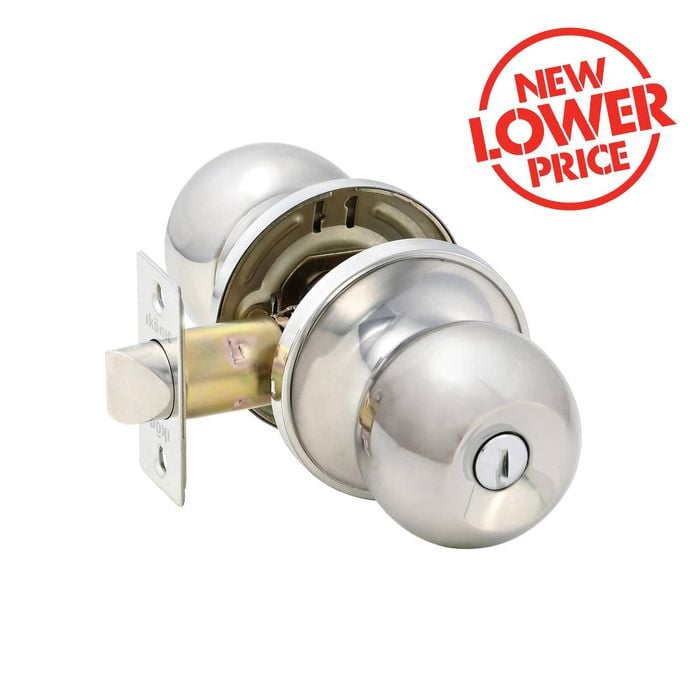Ikonic Bright Chrome Ruby Privacy Knob Set