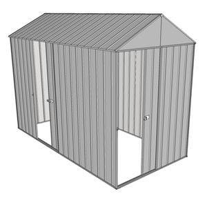 Build-a-Shed 1.5 x 3.0 x 2.3m Front Gable Dual Single Sliding Door Narrow Shed - Zinc