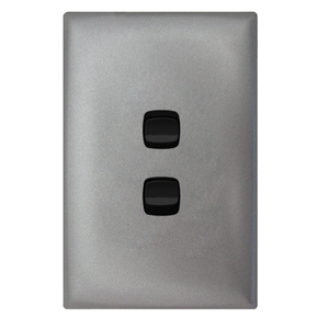 HPM Gun Metal / Black 2 Gang Linea Light Switch