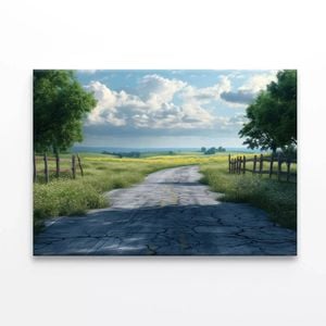 Empty Countryside Road Stage  Print 100% Australian Made 120 x 90cm  (Stretched)
