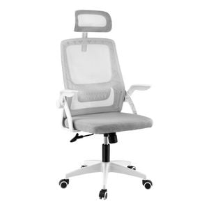 Artiss Ergonomic Offfice Chair Mesh Adjustable Headrest Flip-up Arms Computer Chair Grey