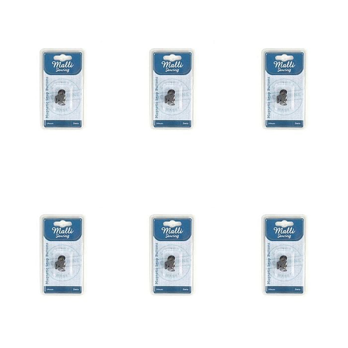 6pk Malli Sewing No Sew Magnetic Metal Snap Buttons Fasteners 14mm Assorted