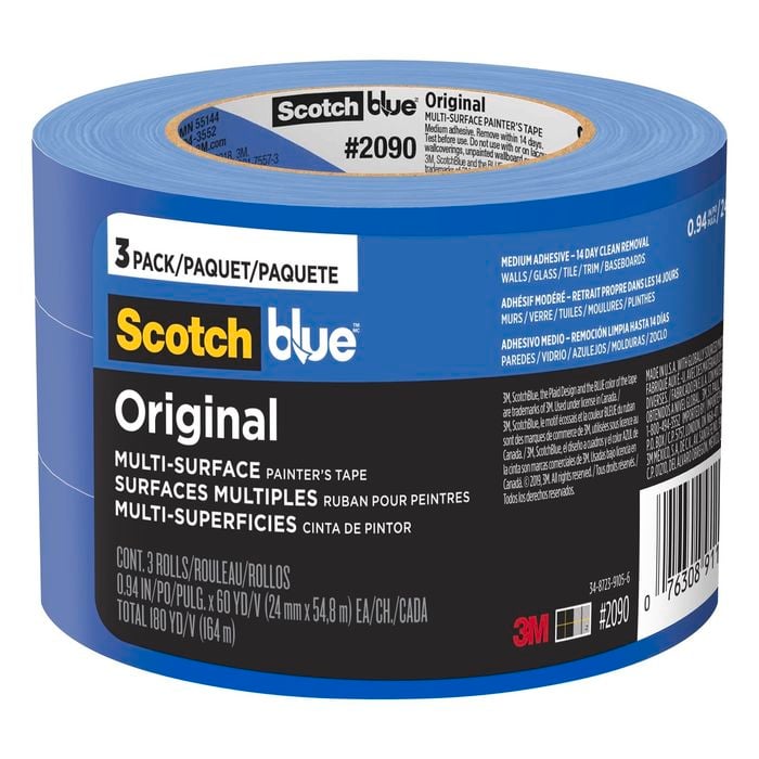 ScotchBlue 24mm x 55m Original Multi-Surface Painter’s Masking Tape - 3 Pack