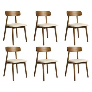 Levede 6pc Solid Wood Dining Chairs - Walnut