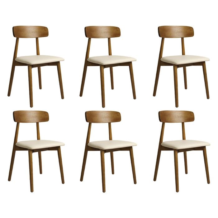 Levede 6pc Solid Wood Dining Chairs - Walnut