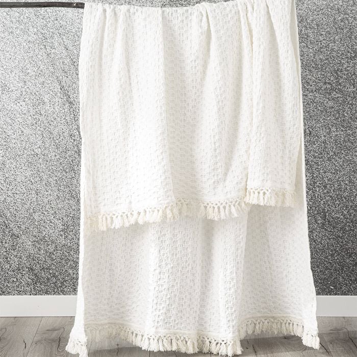 Renee Taylor Alysian Throw Blanket 130x200cm White