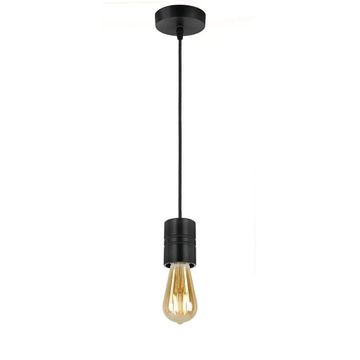 Telbix Lang Modern Pendant Hanging Lamp Light Metal Black