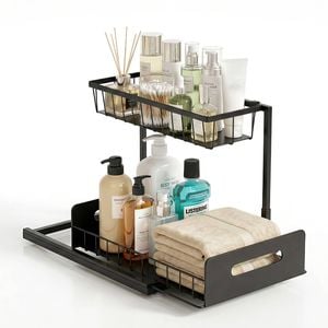 Artiss Under Sink Organizer Storage Black