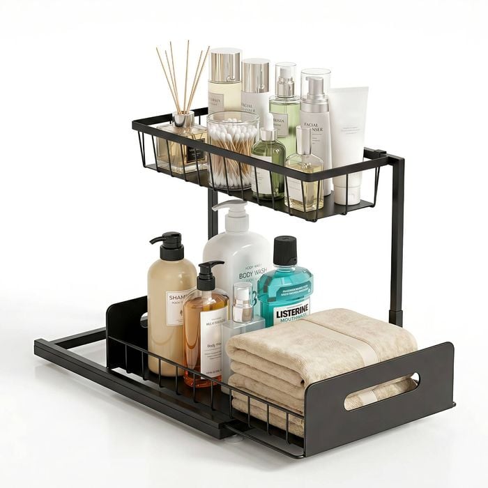Artiss Under Sink Organizer Storage Black