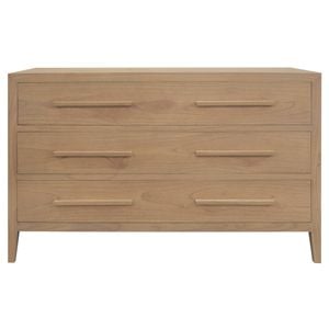 Centrum Furniture Dion 3-Drawer Solid Mindi Chest of Drawers - Natural