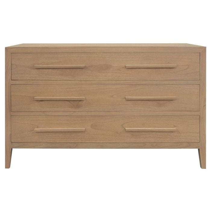 Centrum Furniture Dion 3-Drawer Solid Mindi Chest of Drawers - Natural
