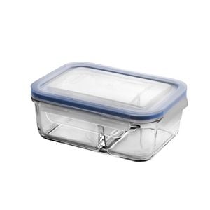 Glasslock Duo Tempered Glass Rectangular Container 670ml With Lid