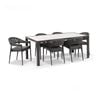 Alpine Outdoor Aluminium & Ceramic Table with 6 Finley Rope Stackable Chairs Slate Grey