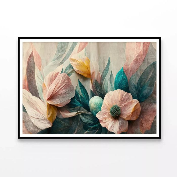 Flowers Watercolor Art  Print 100% Australian Made 120x90cm  (Poster)