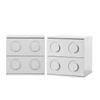 Oikiture 2x Bedside Table 2 Drawers Nightstand Side Storage Cabinet White