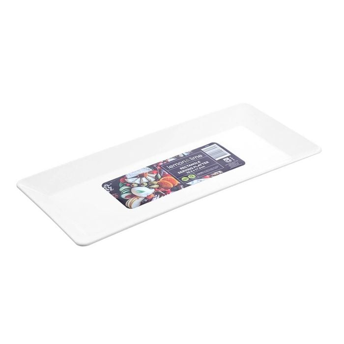 Lemon & Lime 39.5cm Melamine Serving Platter Rectangle - White ...
