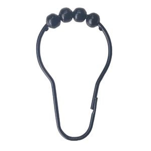 Barelli Black Metal Shower Curtain Rings - 12 Pack