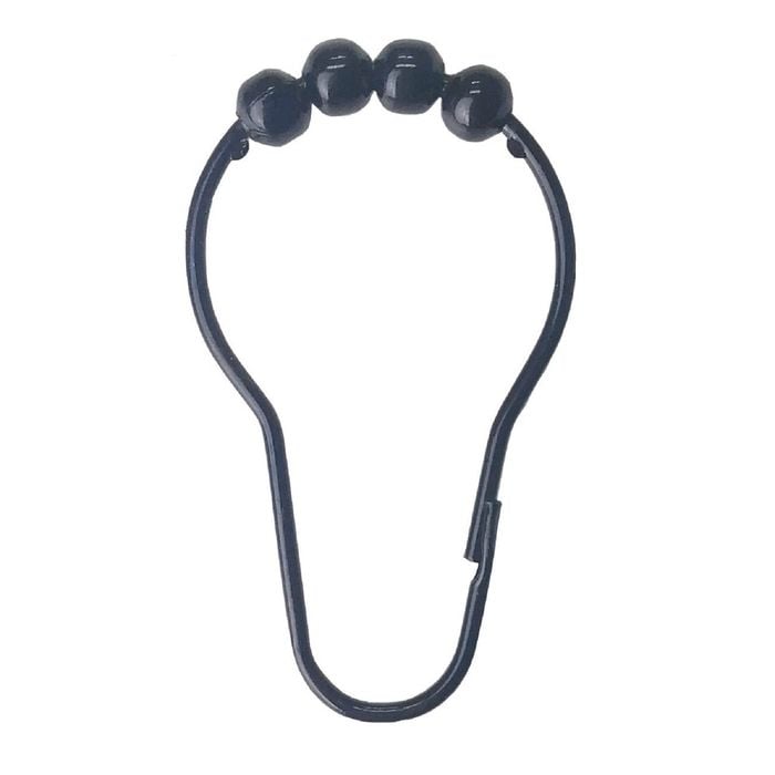Barelli Black Metal Shower Curtain Rings - 12 Pack