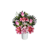 Elegant Collections Pink Lily Rose Flower Arrangement in Ceramic Pot