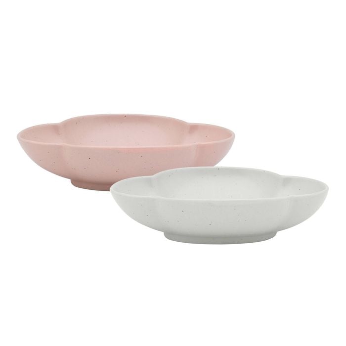 Ecology Bloom Set Of 2 Oval Dip Bowls 12x16cm - Birch And Pink Salt