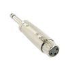 3 Pin XLR MIC female to 1/4 inch 6.35mm Mono male Adaptor Plug Unbalanced