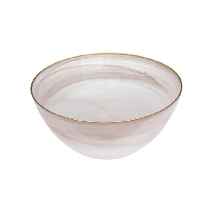 Ismay Round 2.75L Salad Glass Bowl Serving Dish - Pink