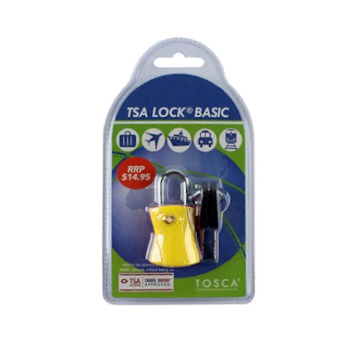 Tosca TSA Approved Suitcase/Luggage Bag Security Safety Lock With Keys- Yellow