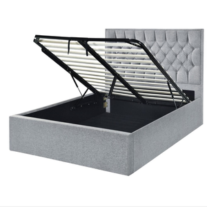 William Gas lift  Bed Queen - Oshi Standard Fabric - Color Pebble
