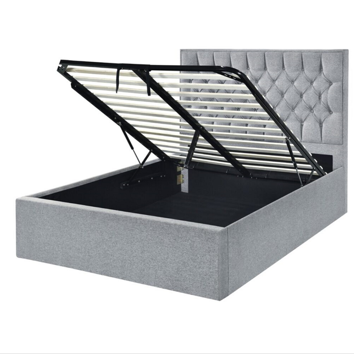 William Gas lift  Bed Queen - Oshi Standard Fabric - Color Pebble