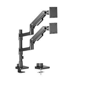Brateck Ldt81-c024p-b Noteworthy Pole-mounted Heavy-duty Gas Spring Dual Monitor Arm Fit Most 17'-49' Monitor Black