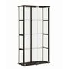 Design Square Dejaro Modern 4-Tier Display Shelf Storage Cabinet W/ 2-Doors - Glass/Black