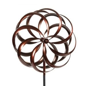 Garden 210cm Metal East Meets West Windmill Wind Spinner Outdoor Decor  Bronze