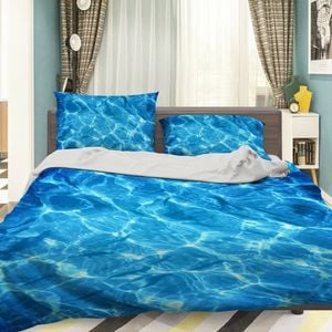3D Blue Water 200 Bed Pillowcases Quilt King Single Size