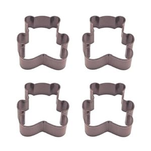4x R&m Teddy Bear Cookie Cutter Polyresin Coated Steel Bake Mould 7.75cm Brown