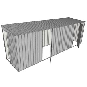 Build-a-Shed 1.5 x 6 x 2m Skillion Dual Single Hinged Side Doors Shed - Zinc