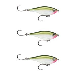 3x Rapala 8cm X Rap Twitchin' Mullet Slow Sink Glidebait Fish Lure -Olive Green