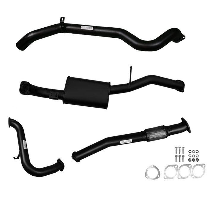 Ignite Exhausts Turbo Back for Nissan GU Patrol 3L Coil Spring Ute 3" No Cat With Muffler Black Aluminised Steel