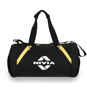 Nivia Beast Gym Bag Polyester Black Yellow Standard Shoulder Bag