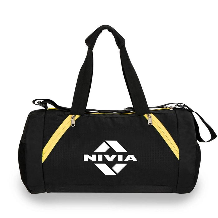 Nivia Beast Gym Bag Polyester Black Yellow Standard Shoulder Bag