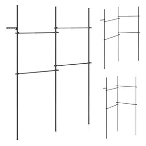 Costway 4 Hanging Rods Wardrobe Storage Clothes Rack-Black