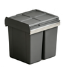 Kaboodle 2 x 31L Grey Side Mount Pullout Bins
