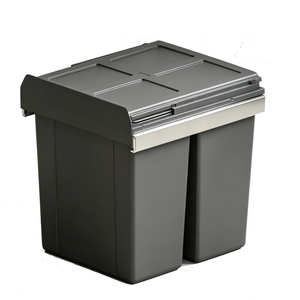 Kaboodle 2 x 31L Grey Side Mount Pullout Bins
