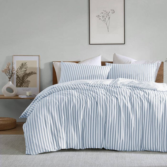 Ardor Frankie Stripe Quilt Cover Set - Blue - Double