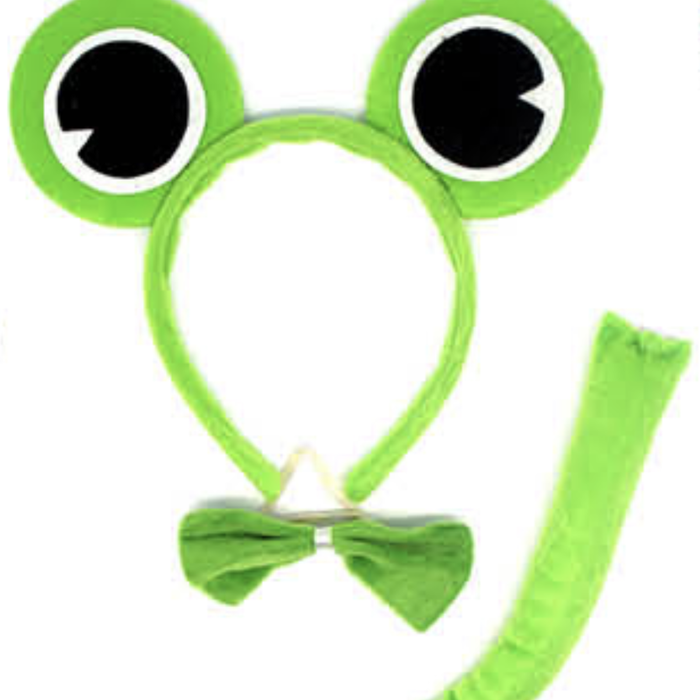 Frog Headband W Bow Tail Animal Costume Halloween Party Hair Accessory