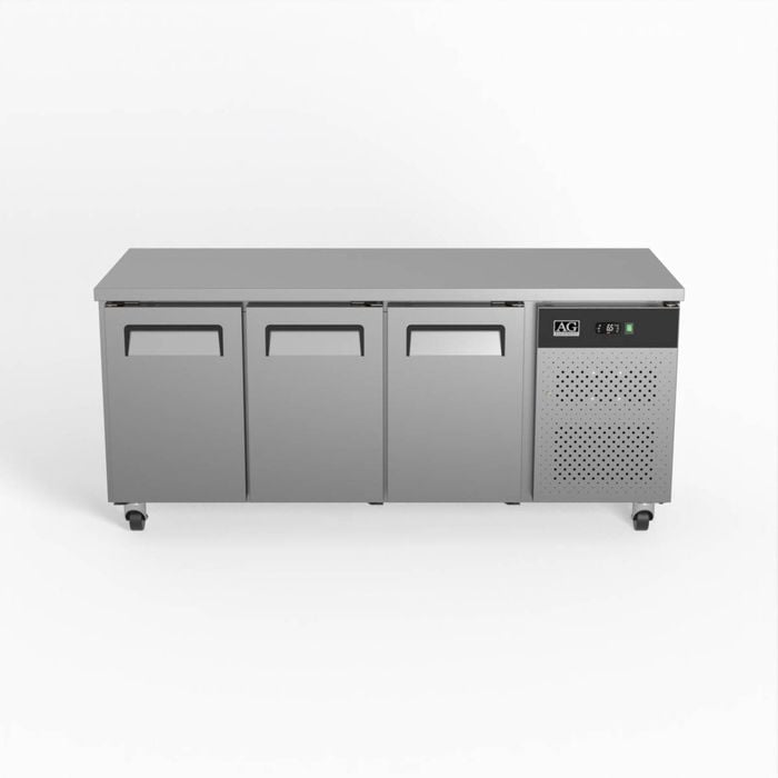 AG Equipment AG Three Door Commercial Worktop / Under Bench Fridge 700mm Depth - Under Bench Fridges (AG-GNX3100TN)