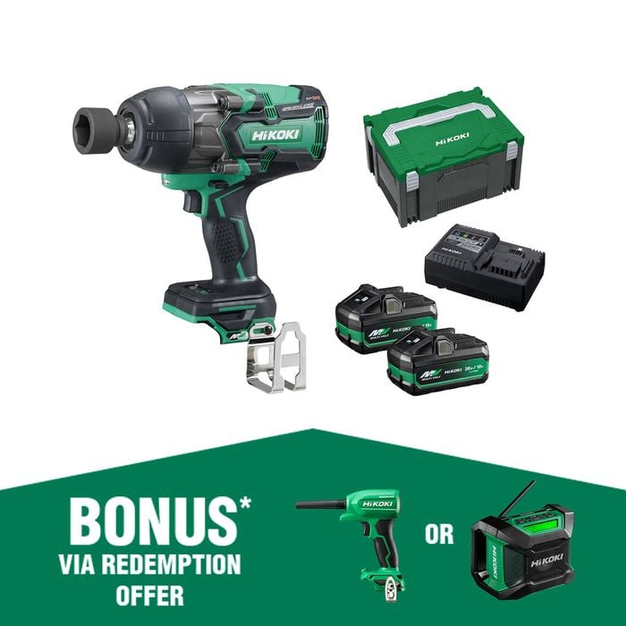 HiKOKI 36V 1/2” Brushless Impact Wrench Kit WR36DB(HRZ)